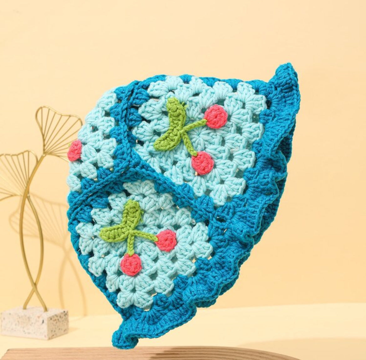 Women’s Crochet Ruffle Hat
