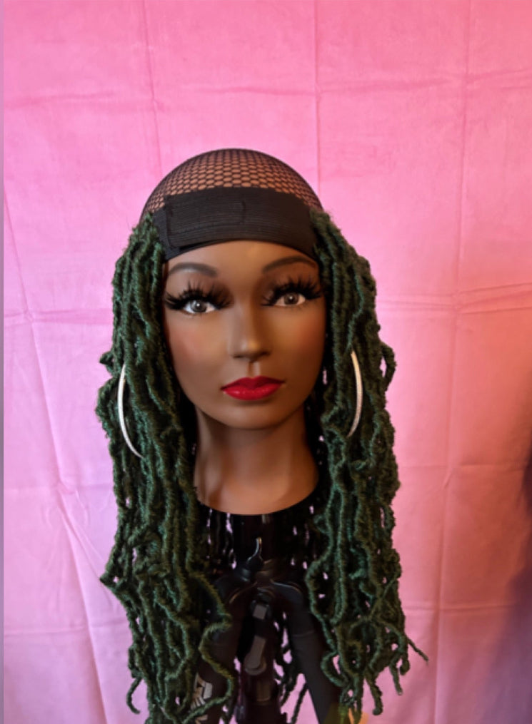 LAST ONE IN STOCK‼️ Green Soft Faux Locs Elastic Wig Band