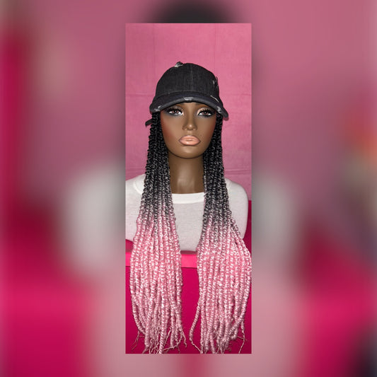 LAST ONE IN STOCK‼️ Black-Pink Ombre Passion Twist Wig Hat