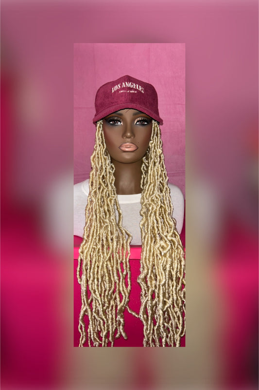LAST ONE IN STOCK‼️ Blonde Soft Faux Locs Wig Hat