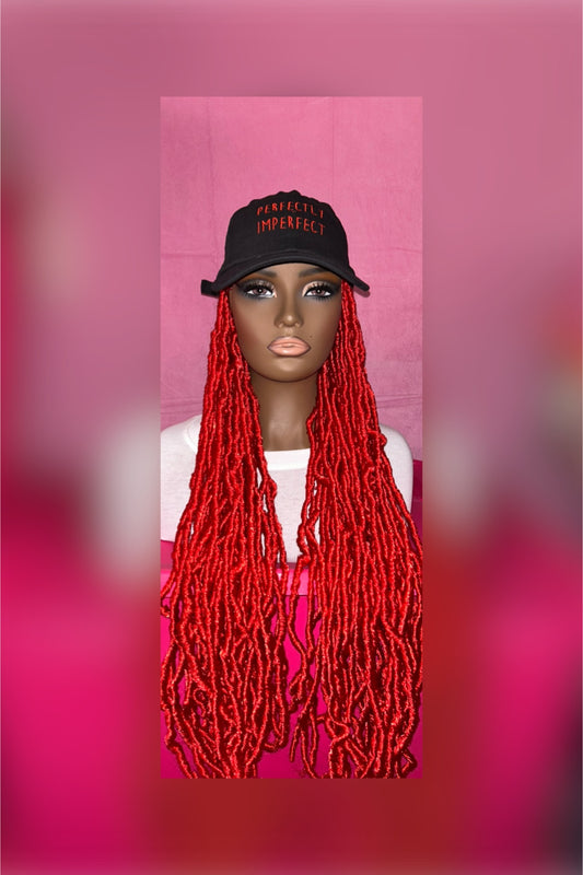 LAST ONE IN STOCK‼️ Red Soft Faux Locs Wig Hat