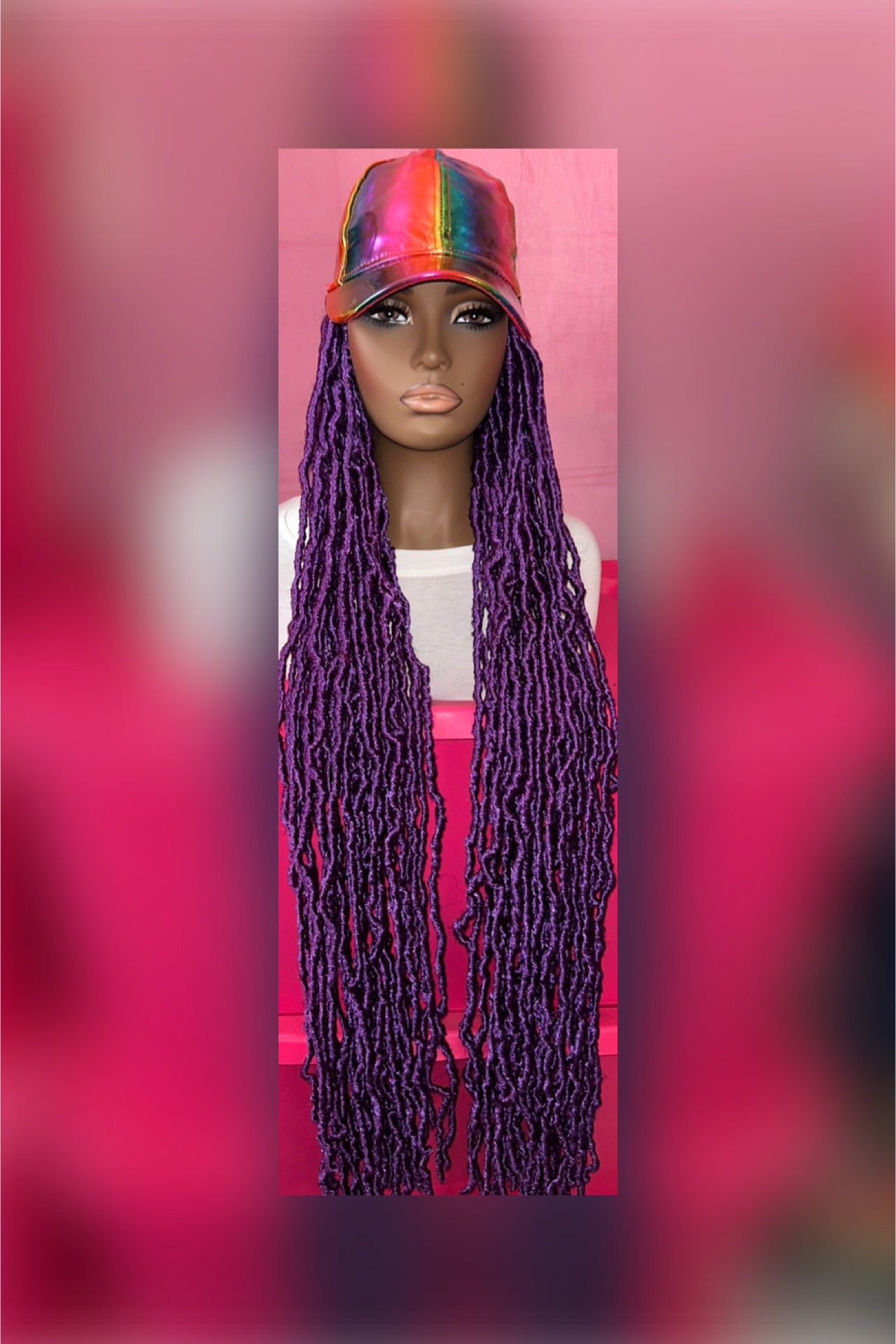 LAST ONE IN STOCK‼️ Purple Super Long Soft Faux Locs Wig Hat