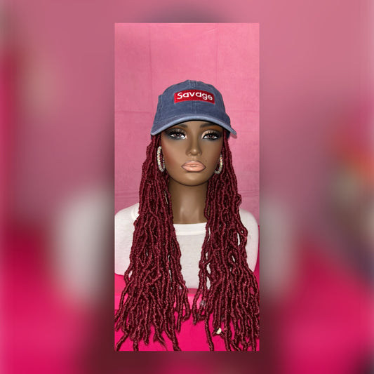 LAST ONE IN STOCK‼️ Red Soft Faux Locs Wig Hat