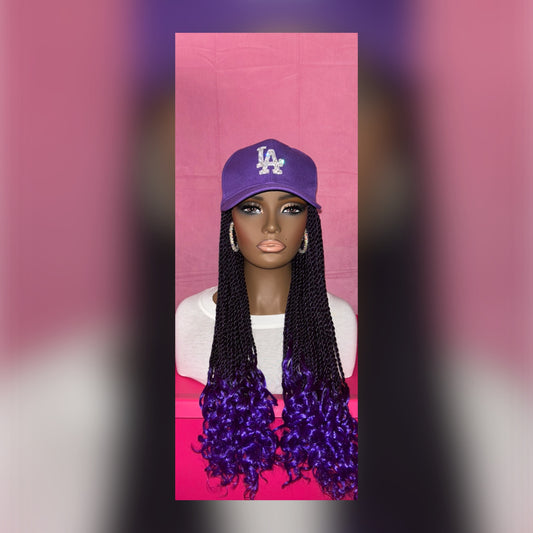 LAST ONE IN STOCK‼️ Black/ Purple Ombre Senegalese Twist Wig Hat