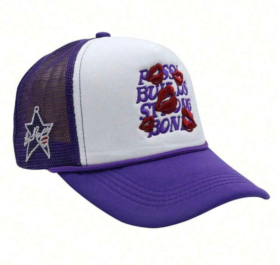 Purple Lips Mesh Baseball Cap