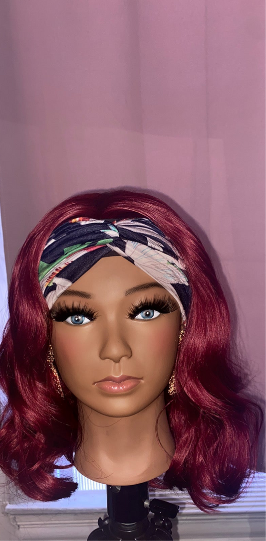 Red Wavy Curls Headband Wig w/ Headband Included