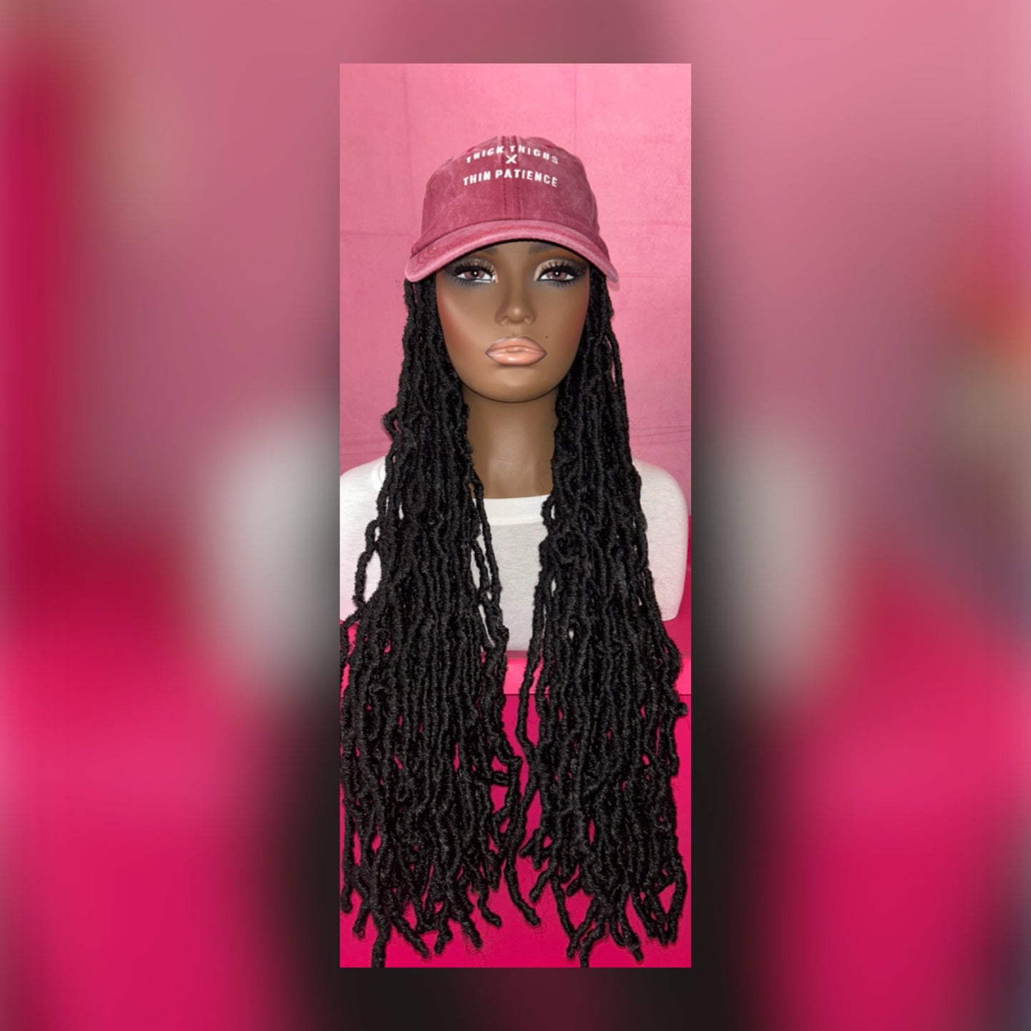 LAST ONE IN STOCK‼️ Black Soft Faux Locs Wig Hat