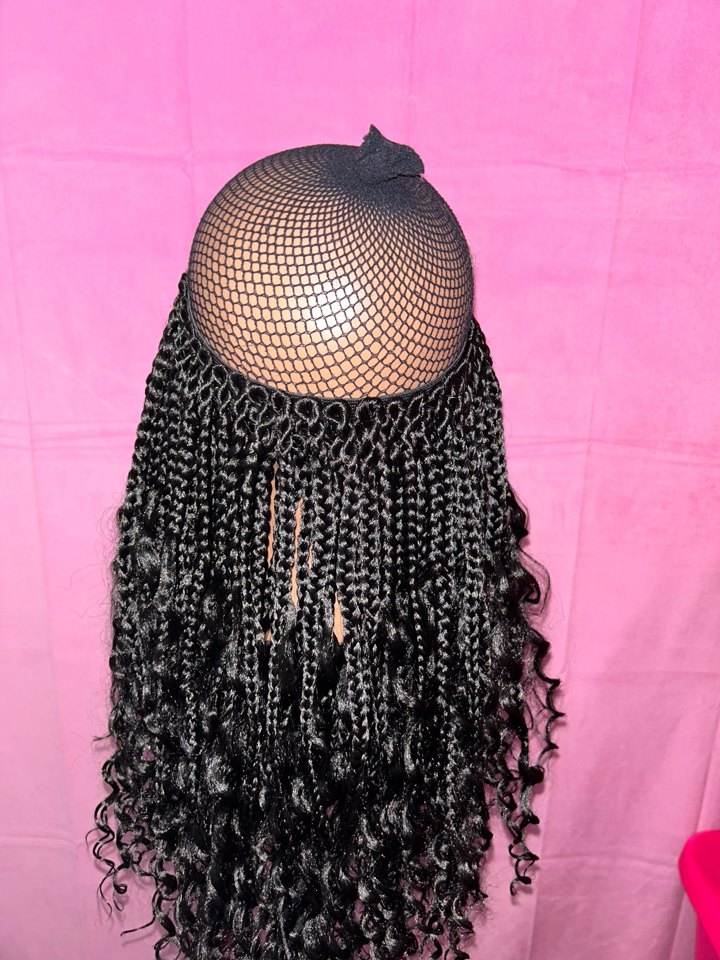 Black Bohemian Box Braids Elastic Wig Band