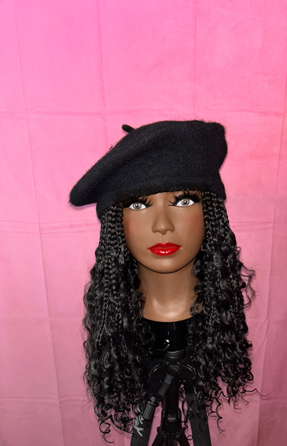 Black Bohemian Box Braids Elastic Wig Band