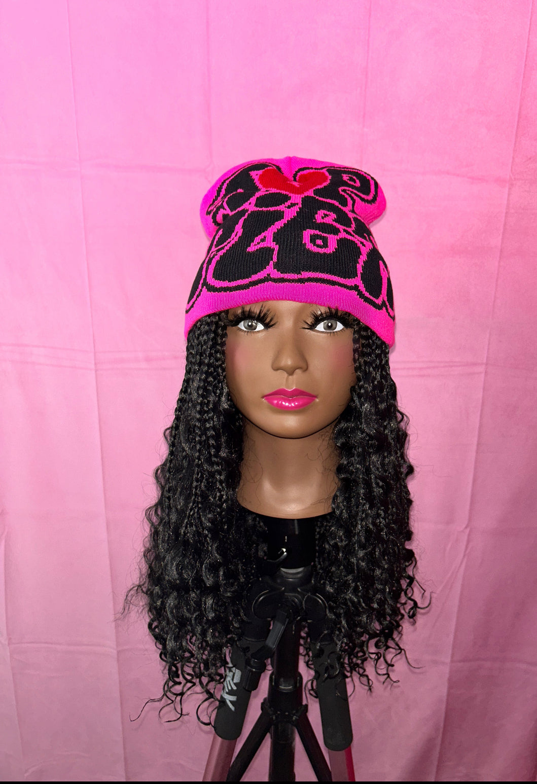 Black Bohemian Box Braids Elastic Wig Band