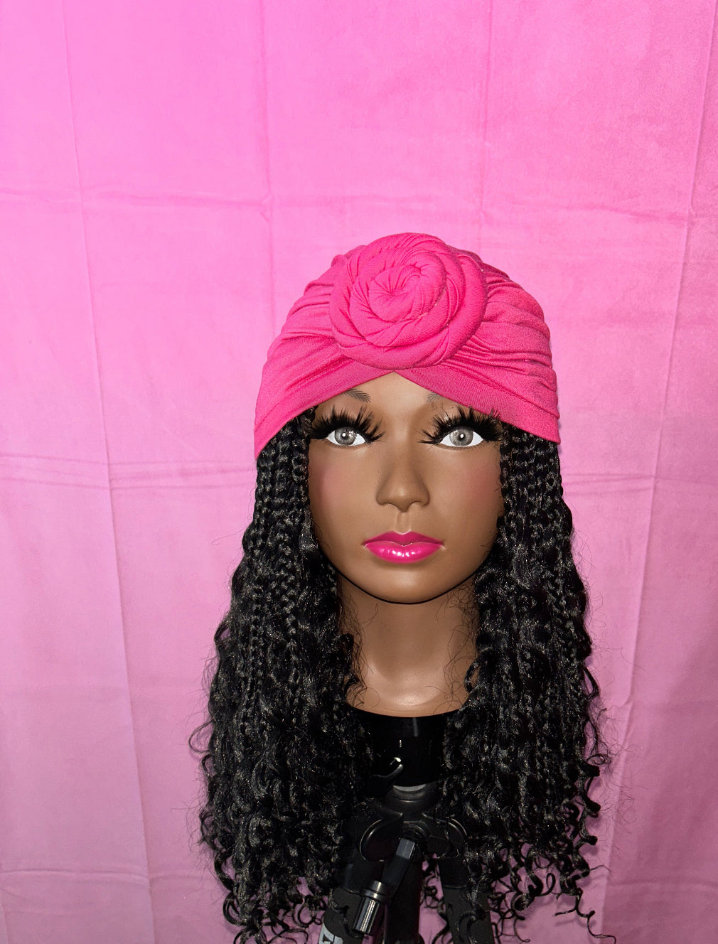 Black Bohemian Box Braids Elastic Wig Band