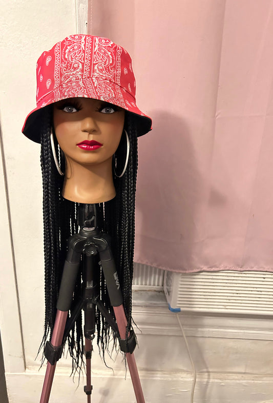 Black Box Braids Wig Hat