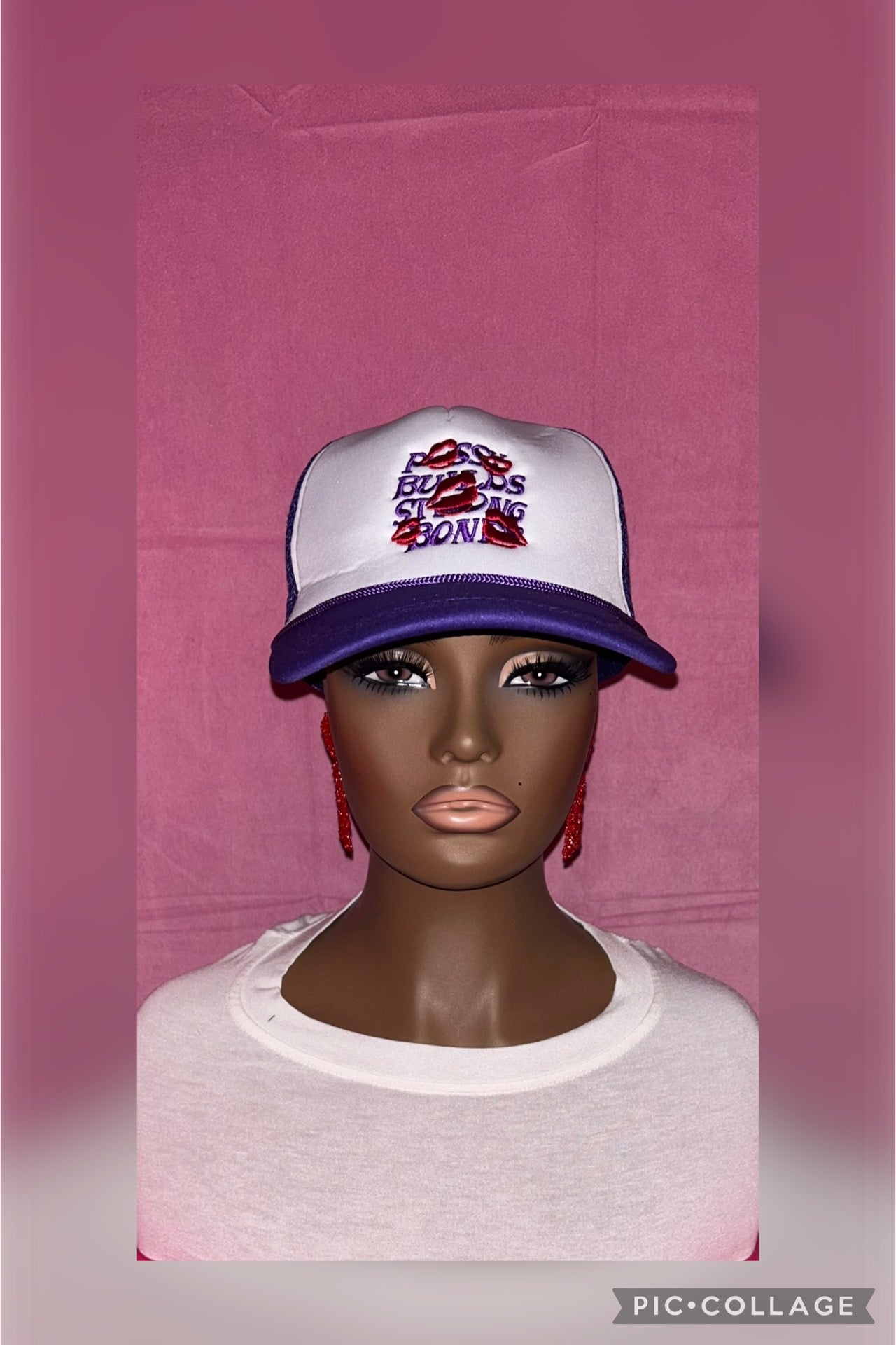 Purple Lips Mesh Baseball Cap