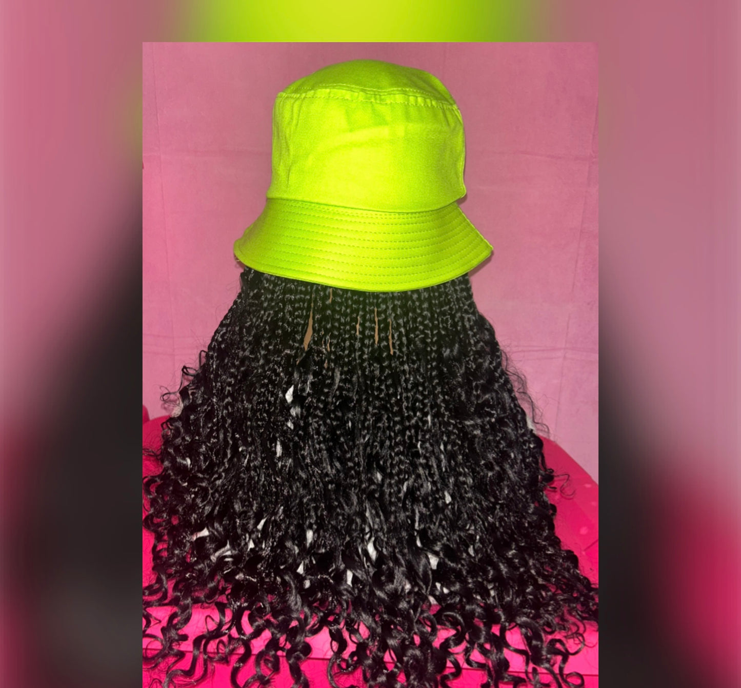 Black Bohemian Box Braids Elastic Wig Band