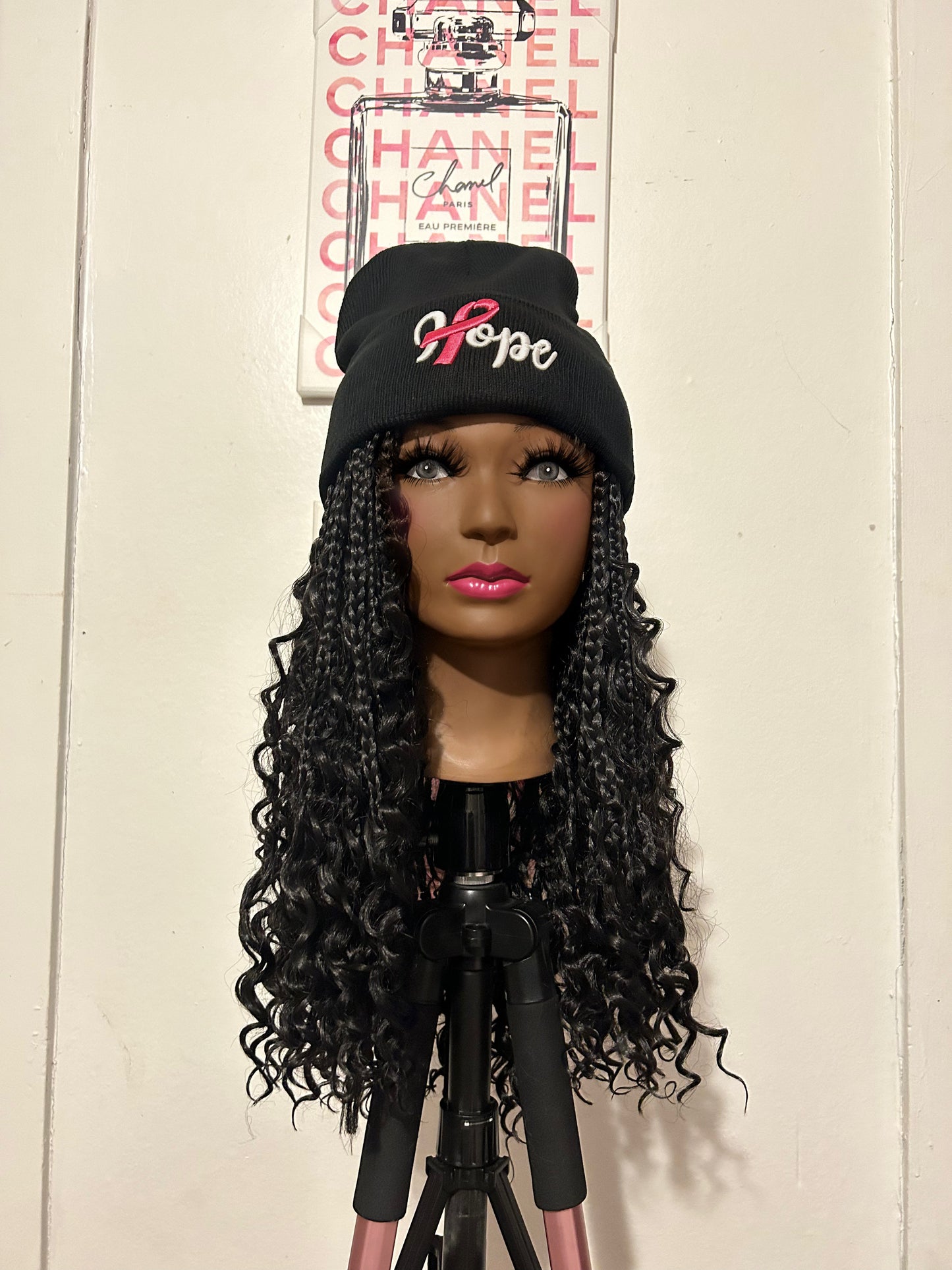 Black Bohemian Box Braids Elastic Wig Band