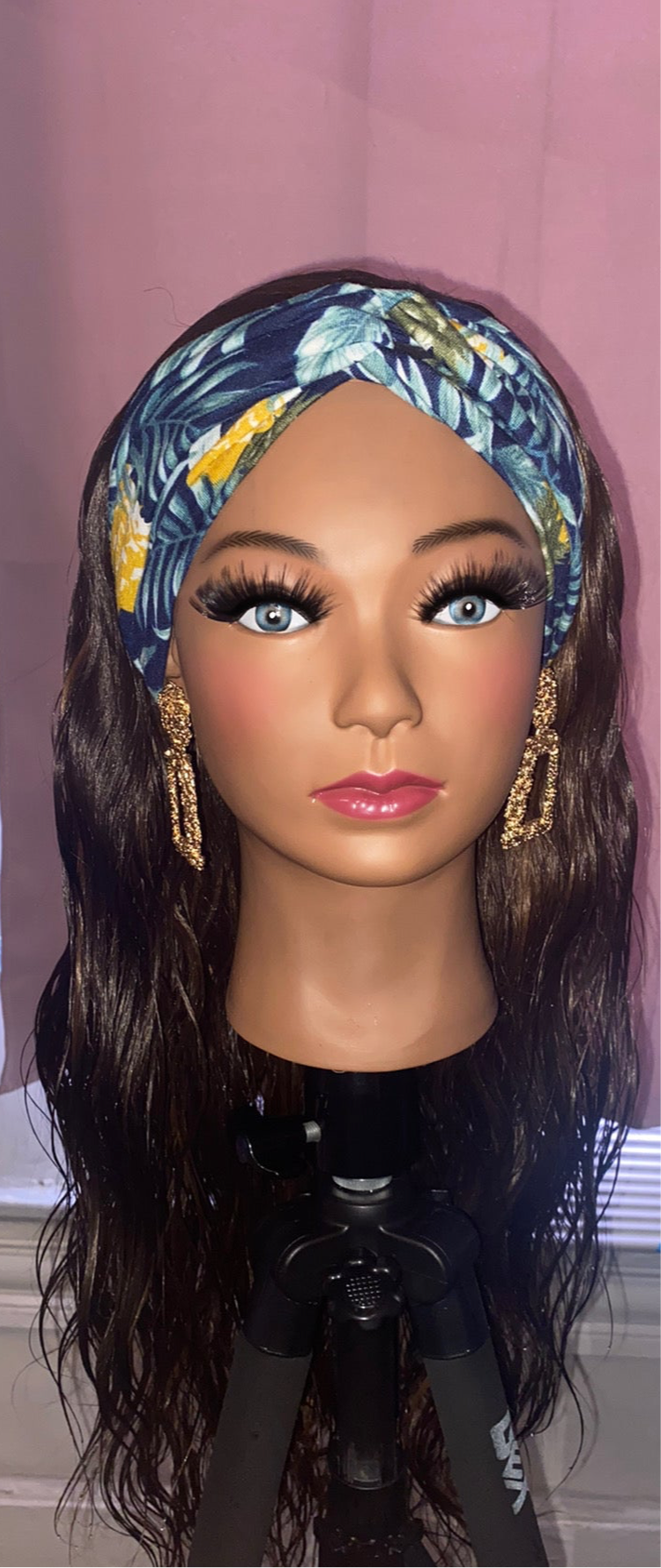 Dark Brown Loose Body Wave Curls Headband Wig w/ Headband Included