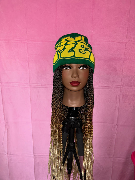 Black/Brown/Blonde Ombré Senegalese Twist Wig Hat