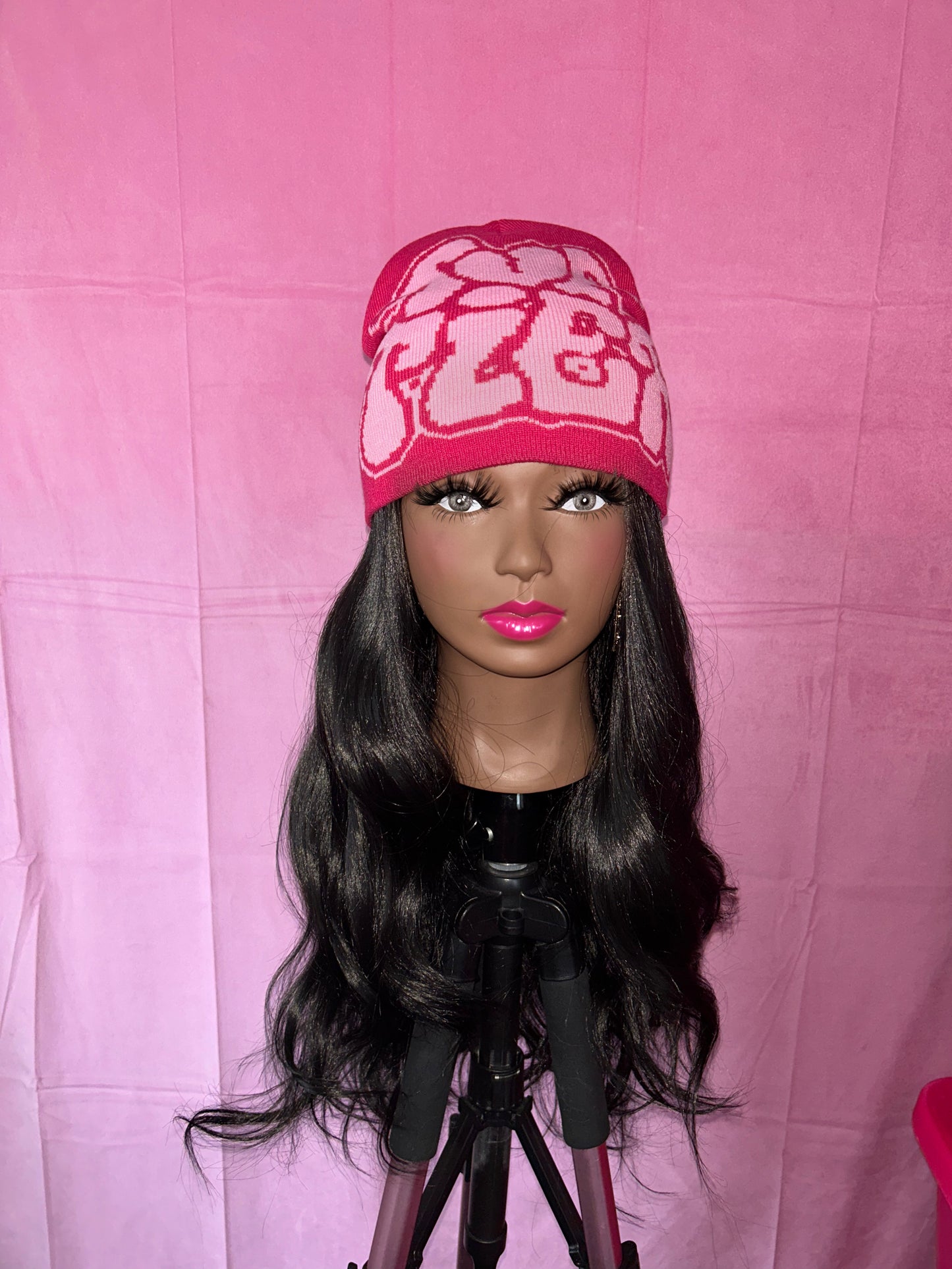 Black Wavy Curls Wig Hat