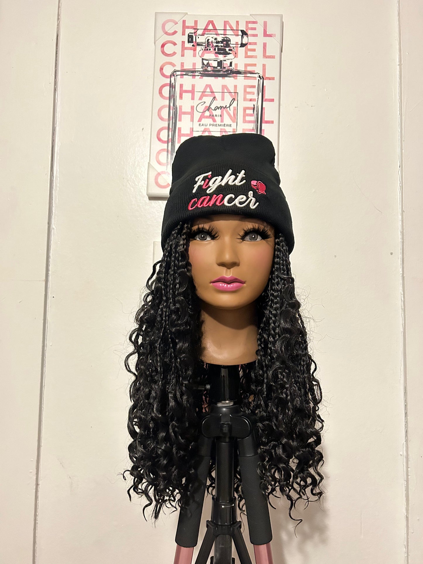 Black Bohemian Box Braids Elastic Wig Band