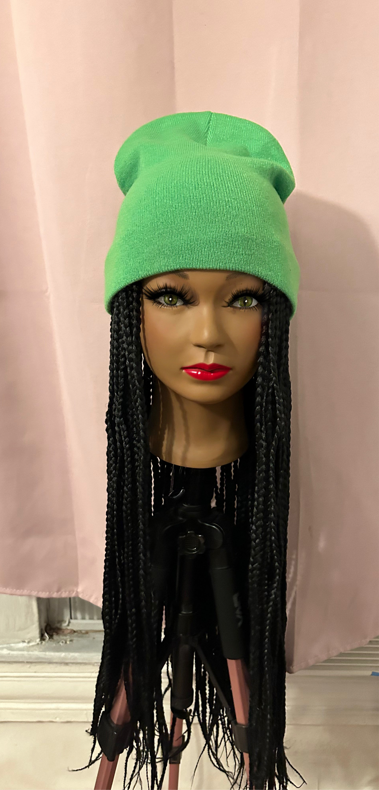 Black Box Braids Wig Hat