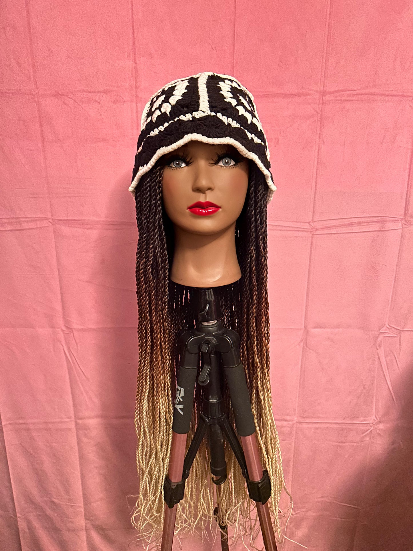 Black/Brown/Blonde Ombré Senegalese Twist Elastic Wig Band