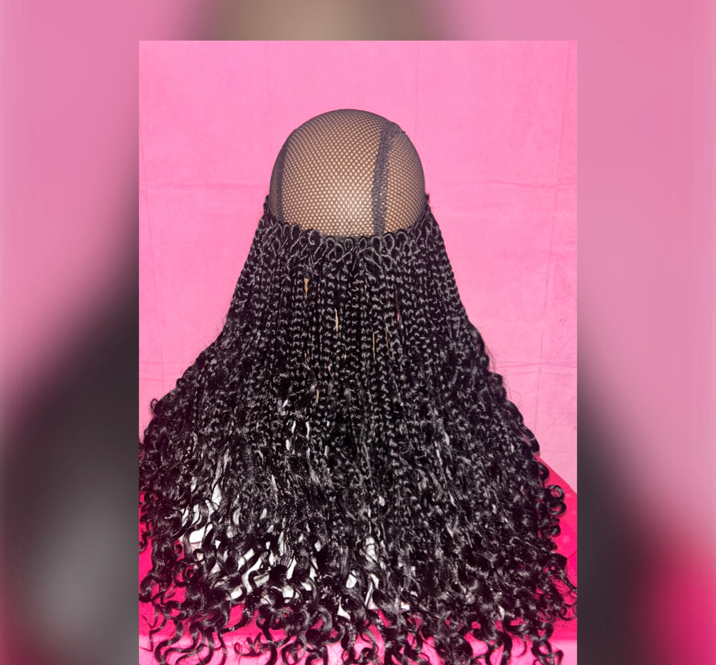Black Bohemian Box Braids Elastic Wig Band