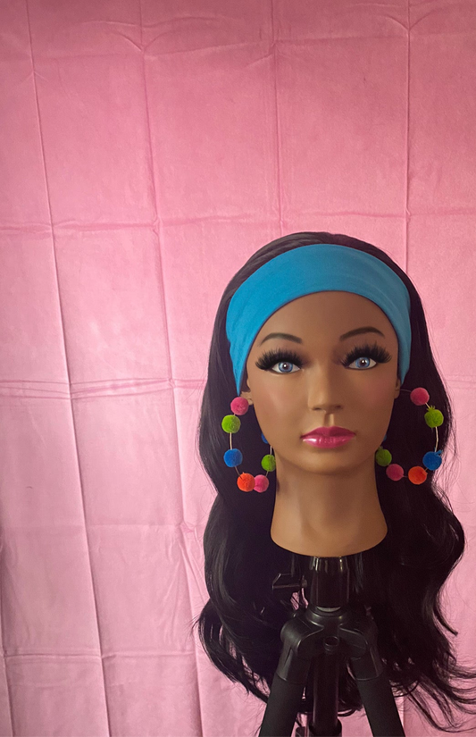 Black Wavy Curls Headband Wig w/ Headband Included