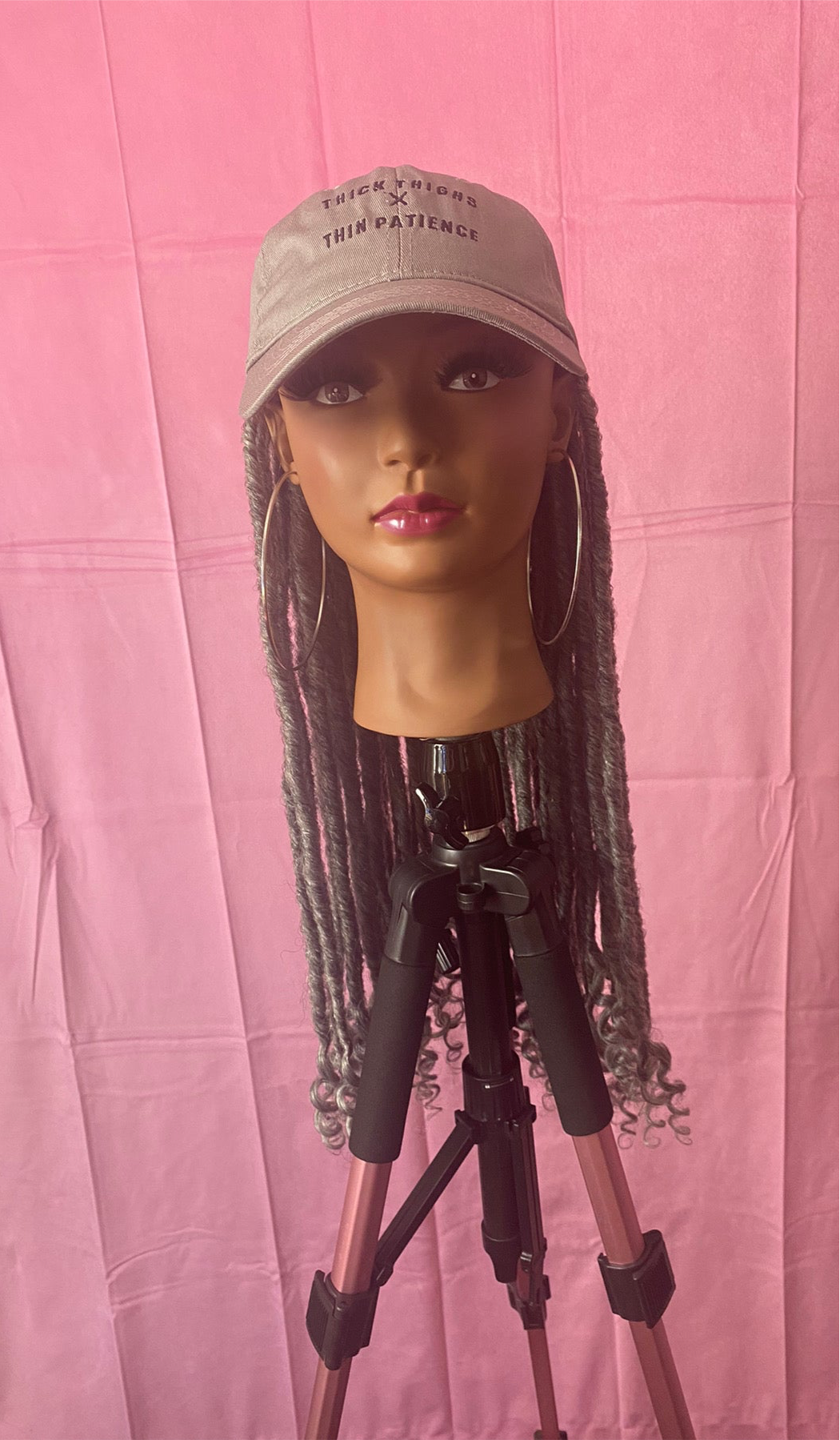 Gray Goddess Faux Locs Wig Hat