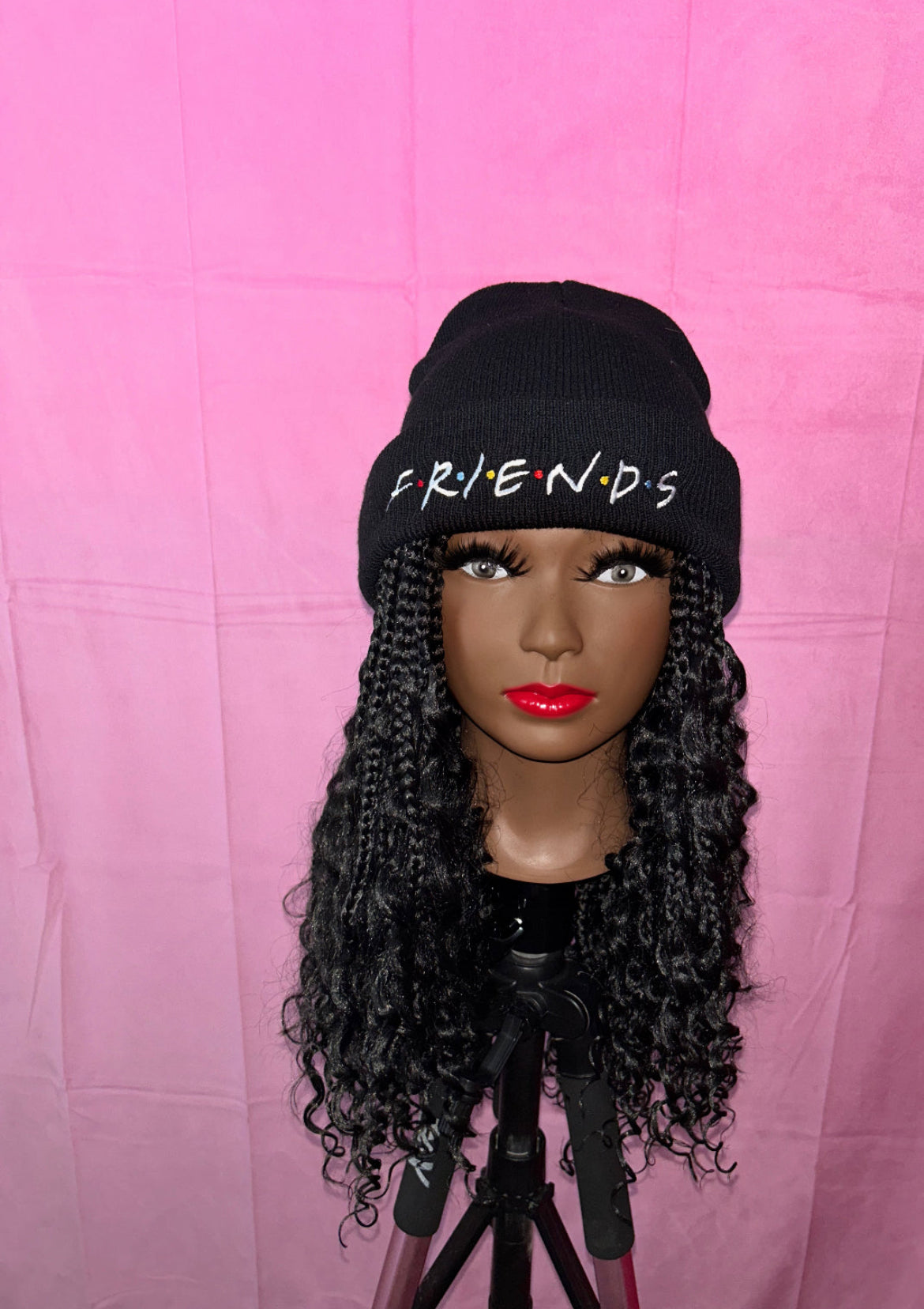 Black Bohemian Box Braids Elastic Wig Band