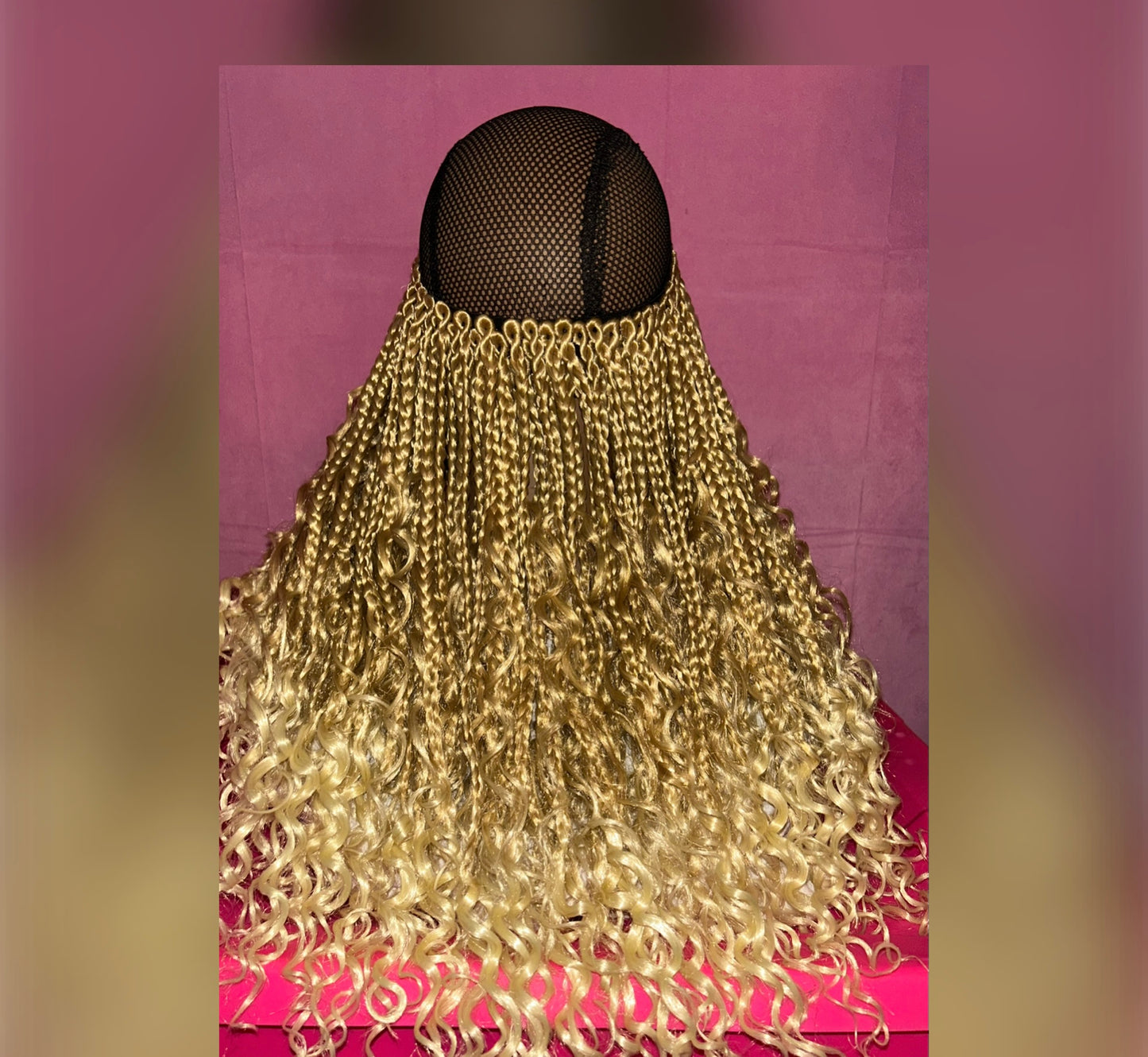 LAST ONE IN STOCK‼️ Blonde Bohemian Box Braids Elastic Wig Band