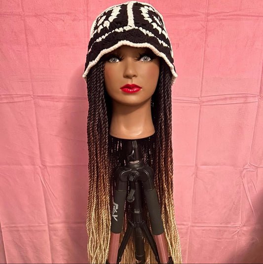 Black-Brown-Blonde Ombré Senegalese Twist Elastic Wig Band