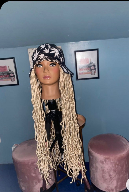 Blonde Soft Faux Locs Wig Hat