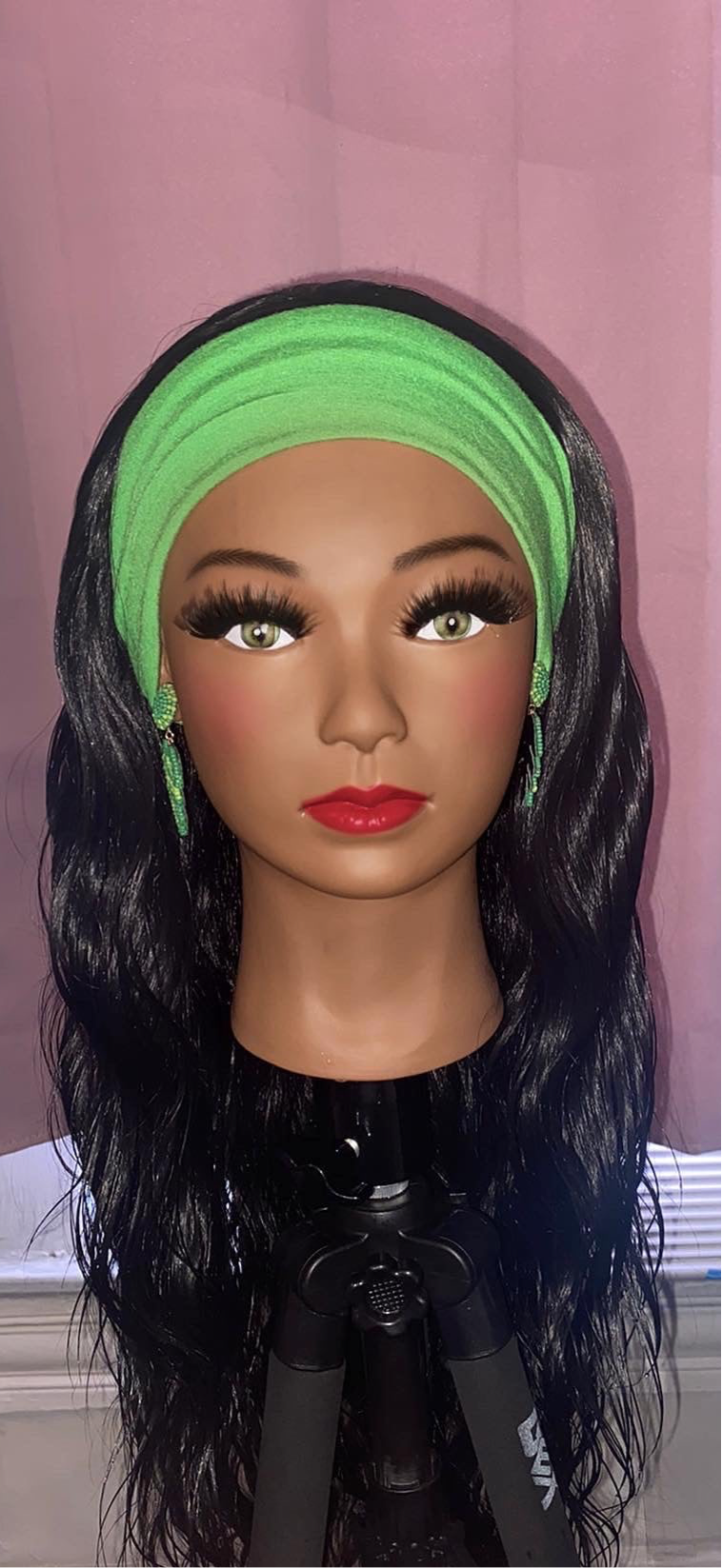 Black Loose Body Wave Curls Headband Wig w/ Headband Included