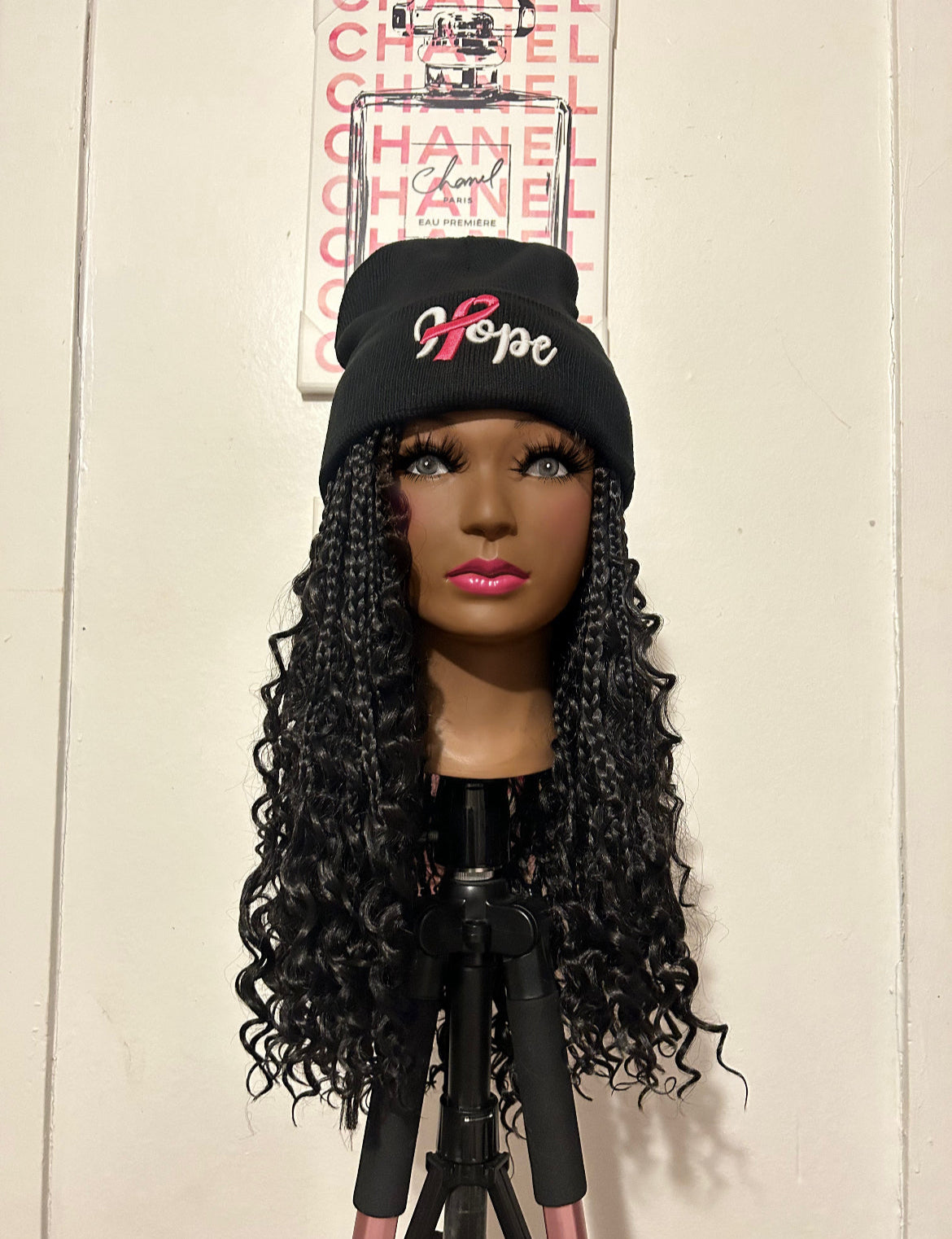 Black Bohemian Box Braids Elastic Wig Band