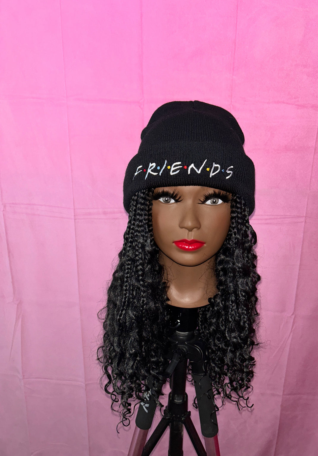 Black Bohemian Box Braids Elastic Wig Band