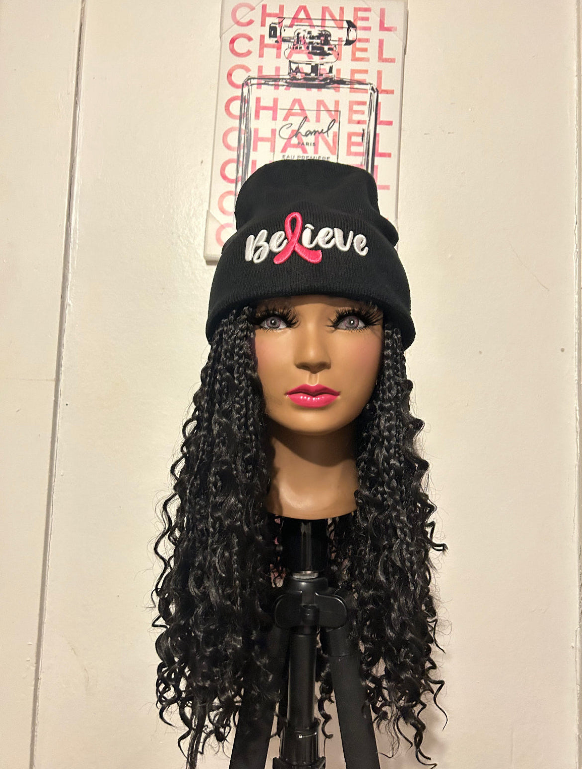 Black Bohemian Box Braids Elastic Wig Band