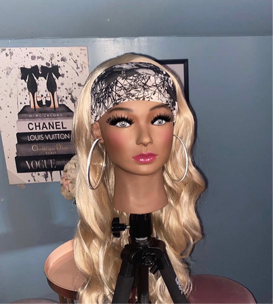 Blonde Body Wave Curls Headband Wig w/ Headband Included