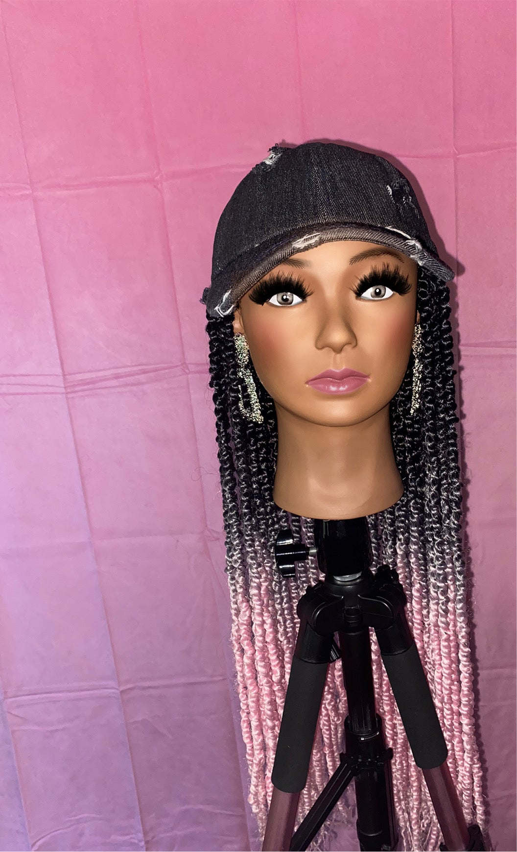 Black-Pink Ombre Passion Twist Wig Hat