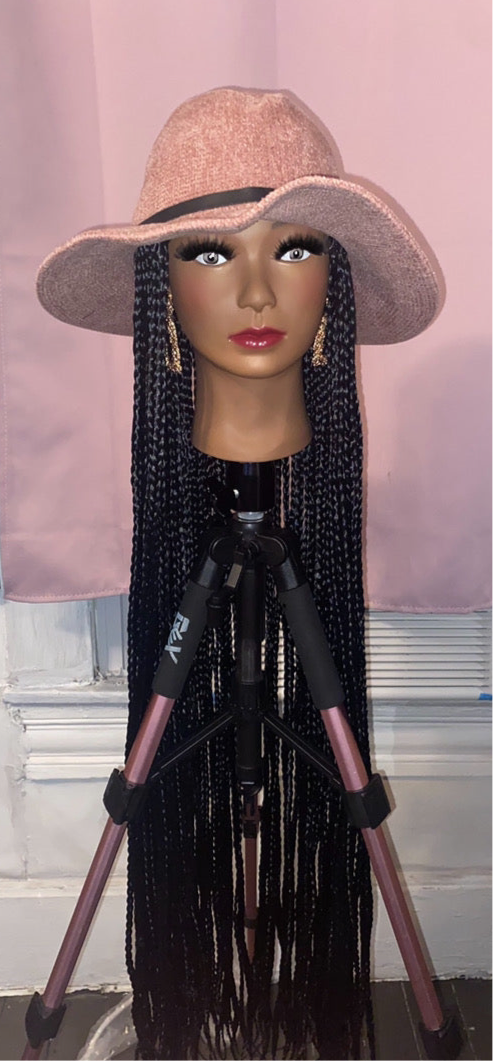 Black Box Braids Wig Hat