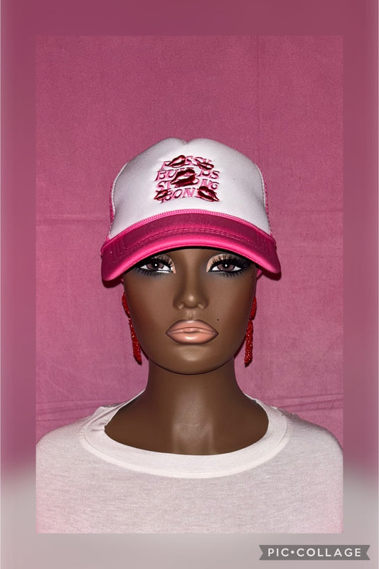 Pink Lips Mesh Baseball Cap