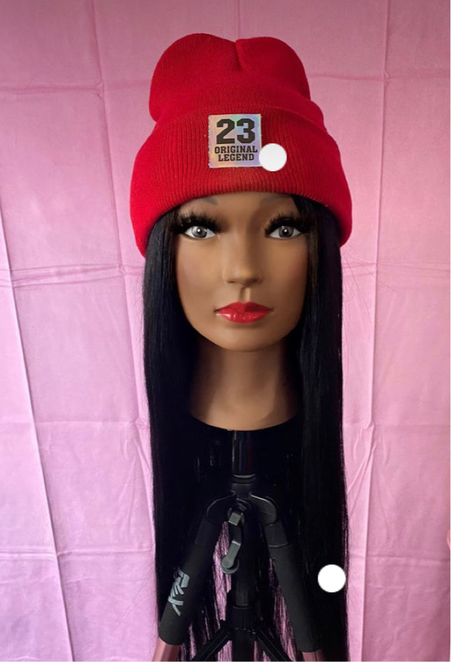 Black Straight Hair Wig Hat