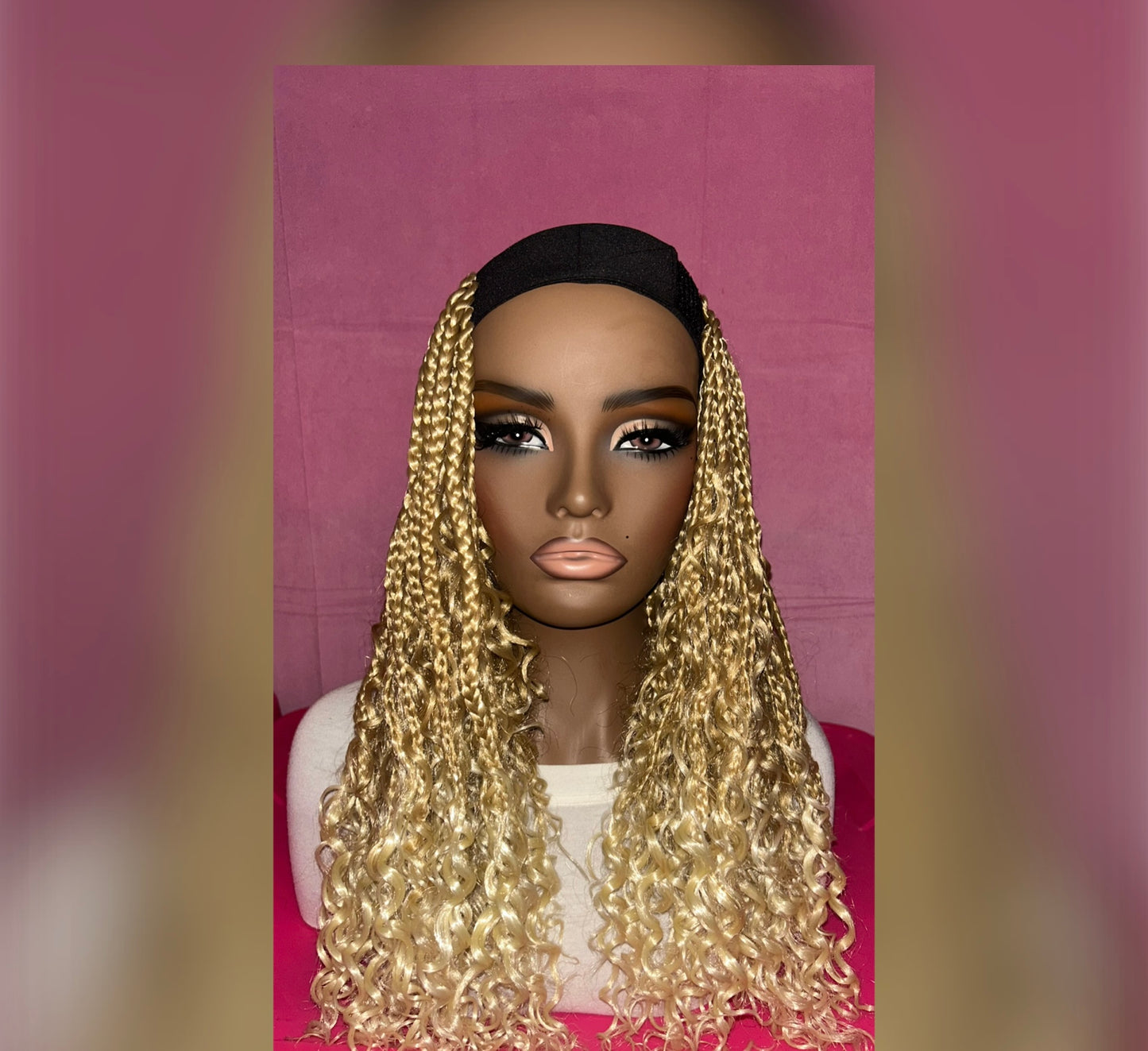 LAST ONE IN STOCK‼️ Blonde Bohemian Box Braids Elastic Wig Band