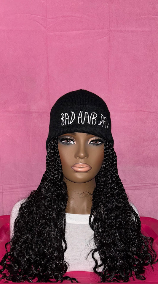 LAST ONE IN STOCK‼️Black Goddess Box Braids Wig Hat