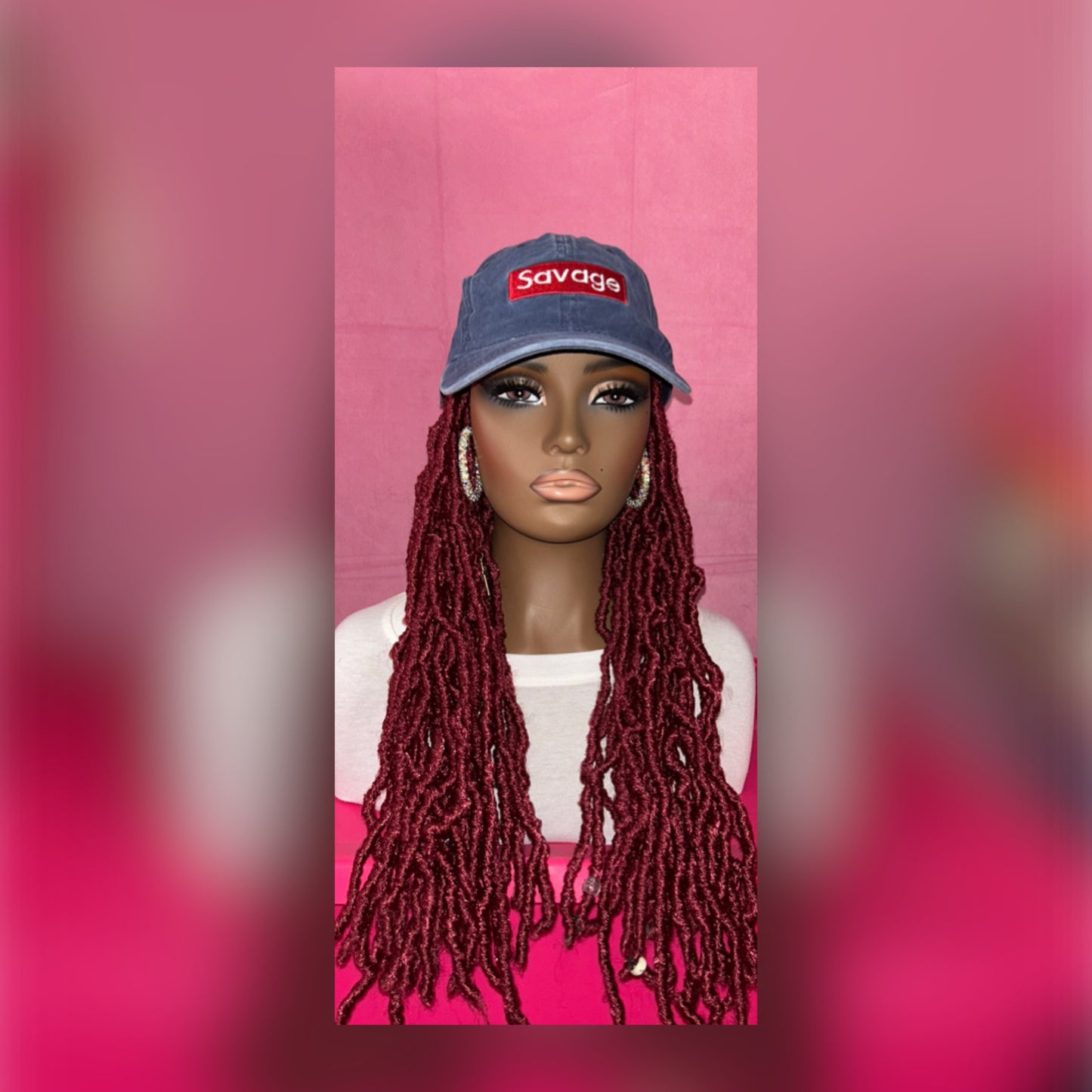 LAST ONE IN STOCK‼️ Red Soft Faux Locs Wig Hat