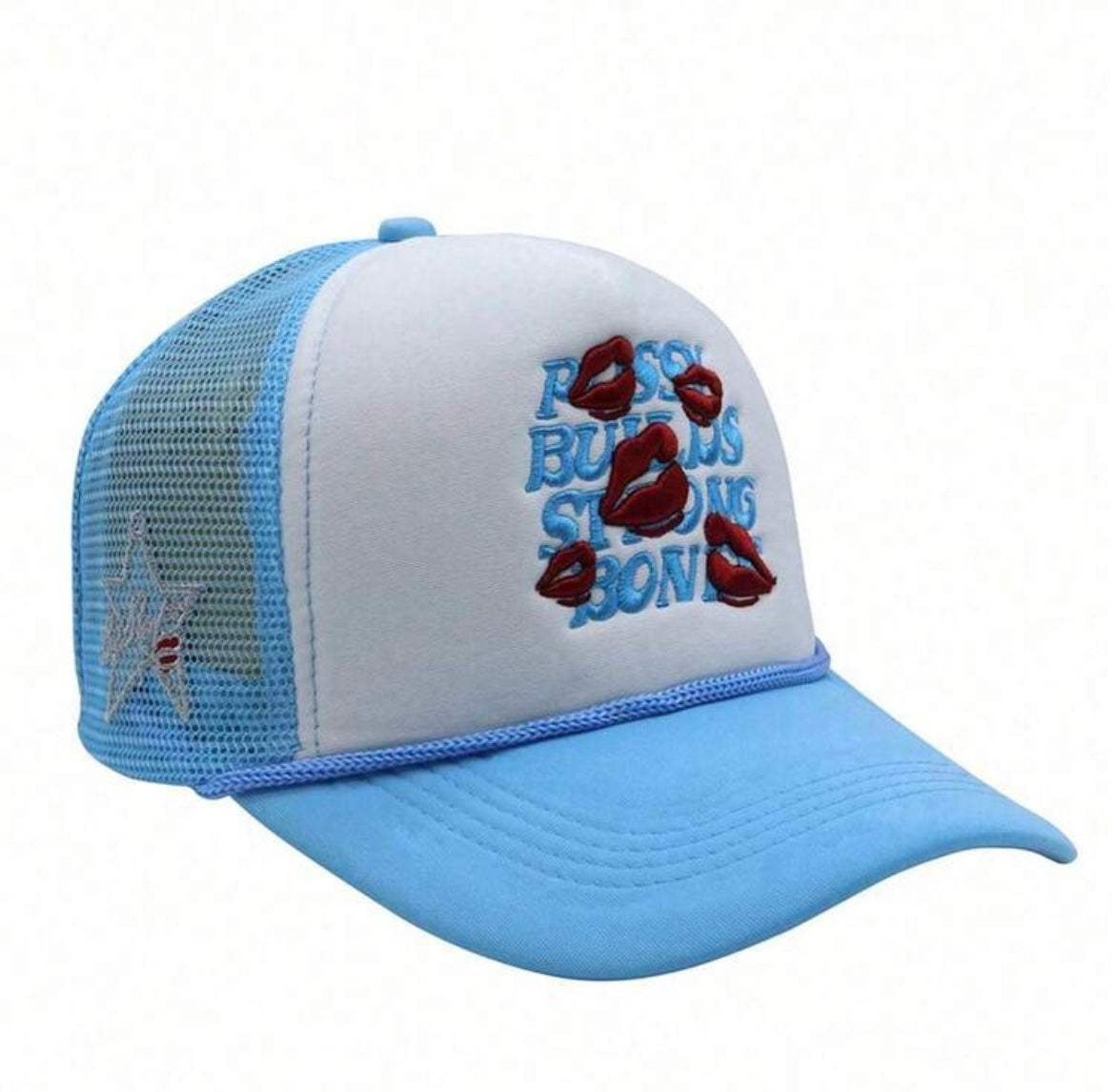 Blue Lips Mesh Baseball Cap