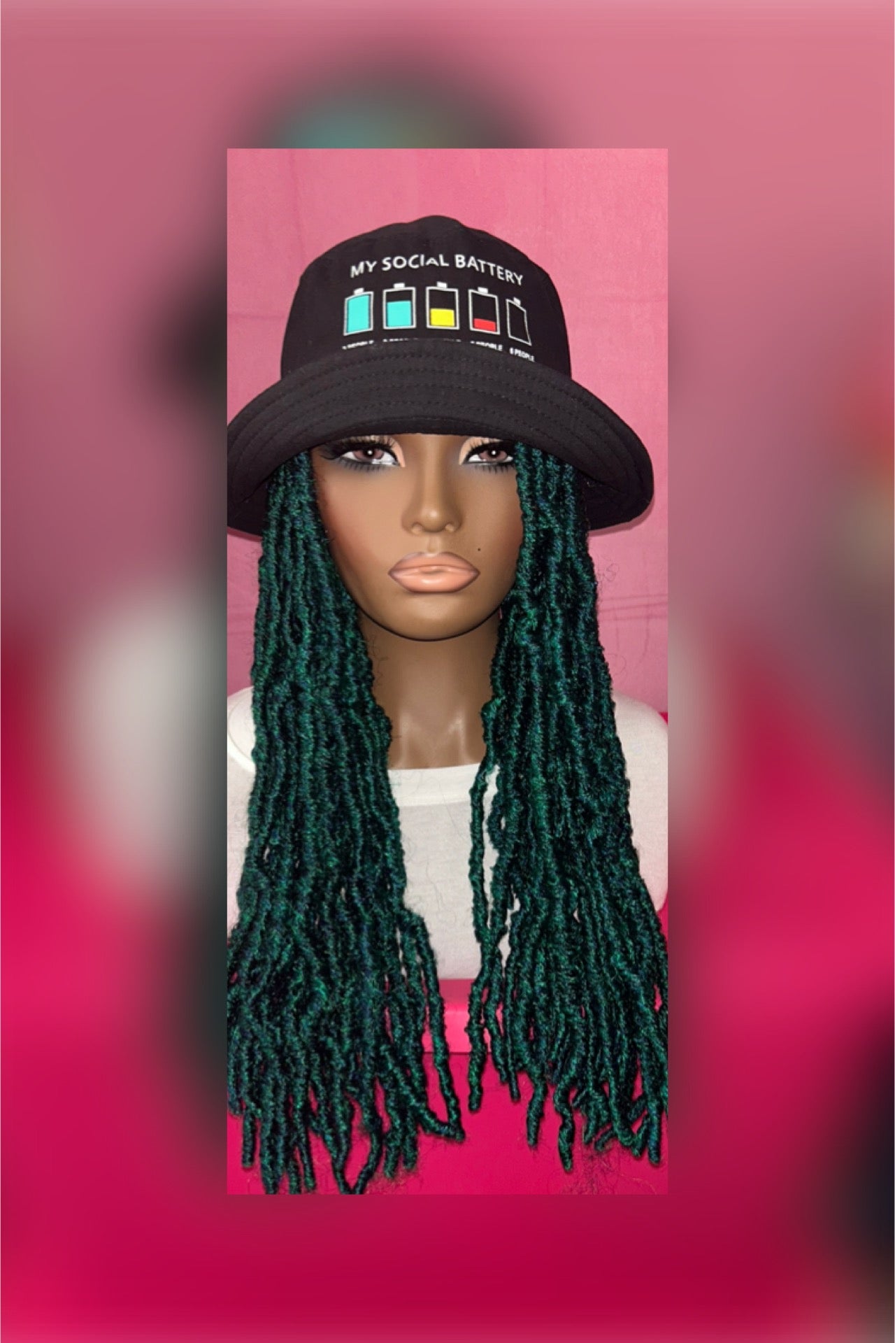 LAST ONE IN STOCK‼️ Green Soft Faux Locs Wig Hat