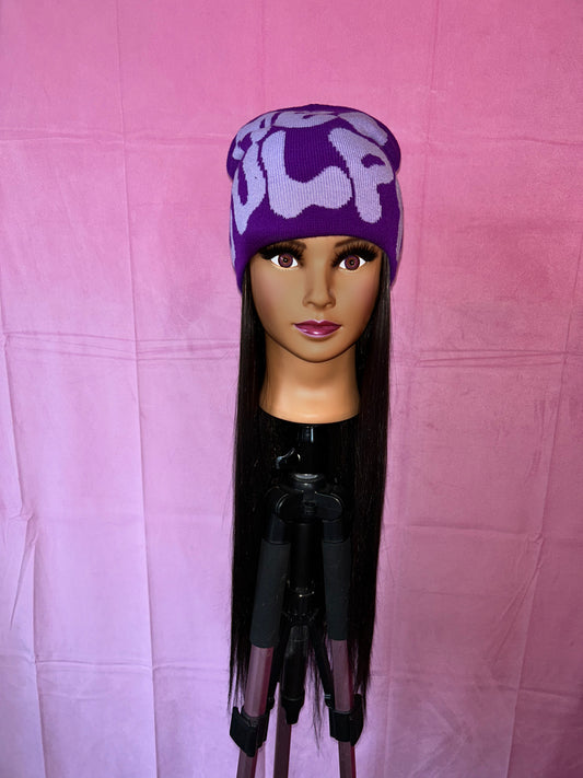 Black Straight Hair Wig Hat