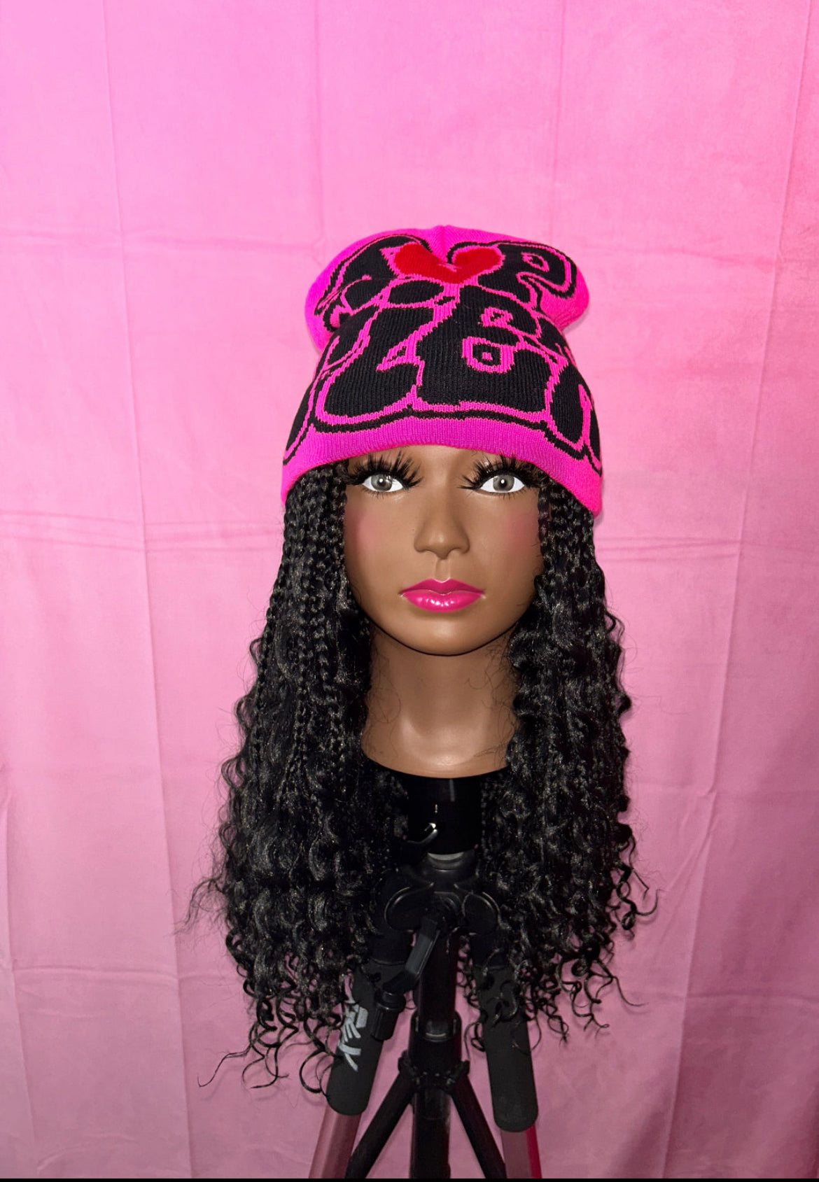 Black Bohemian Box Braids Elastic Wig Band