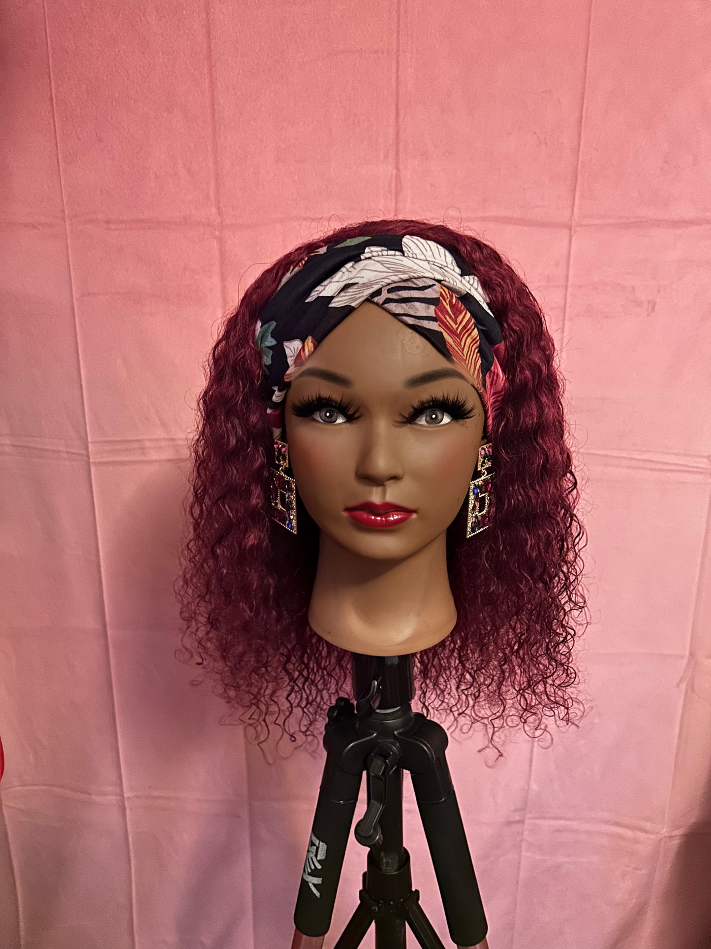 Red Crinkle Curls Headband Wig w/ Headband Included