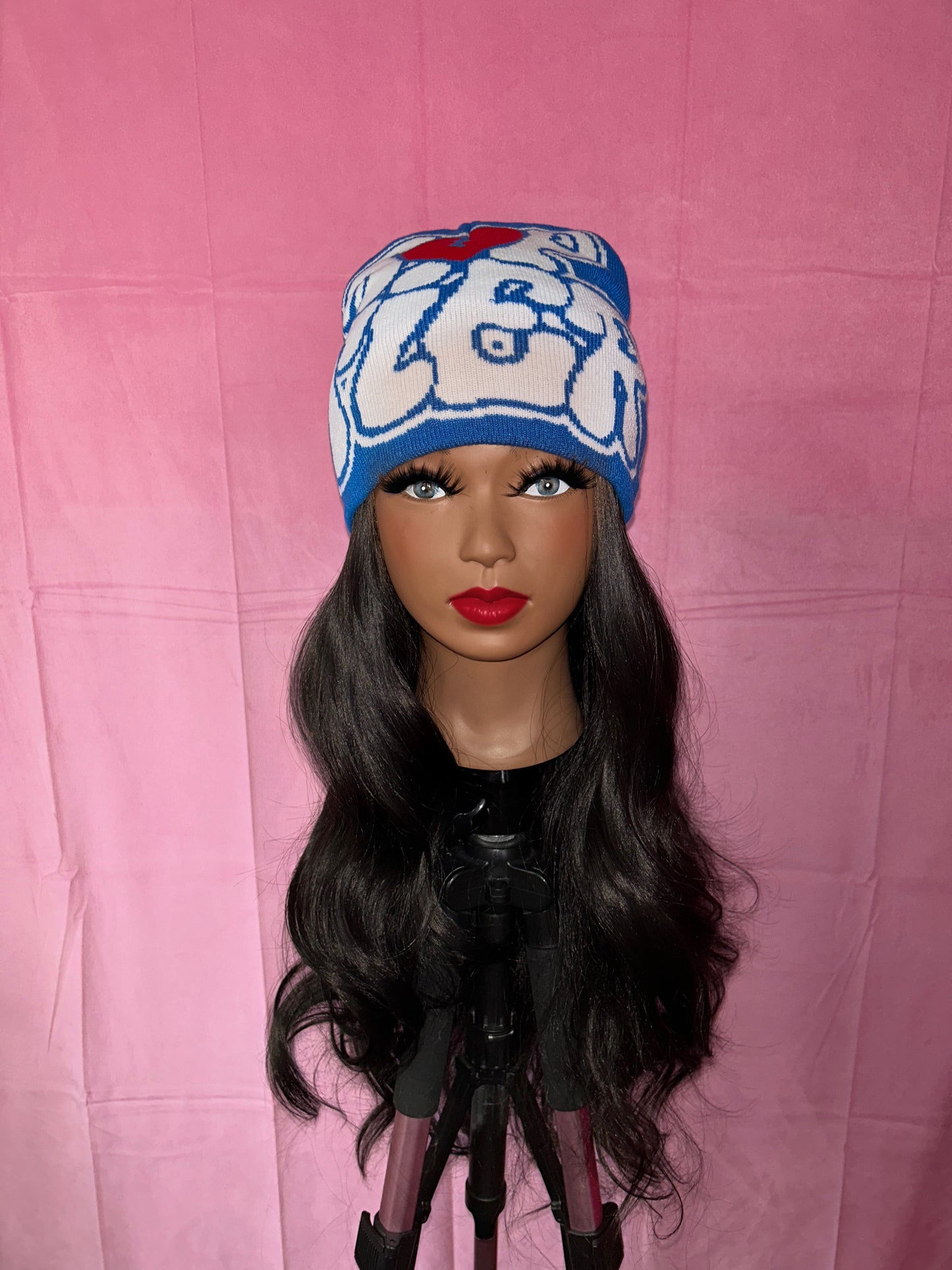 Black Wavy Curls Wig Hat